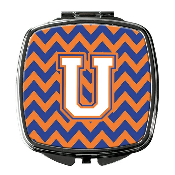Letter U Chevron Blue and Orange 3 Compact Mirror CJ1060-USCM