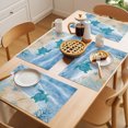 thumbnail image 5 of Navy Blue Turtle Coastal Placemats Set of 4 Waves Seaside Summer Beach Ocean Place Mats Indoor Wipeable Table Mats Washable Dining Table Placemats for Kitchen Holiday Party Home Decor 13x19 Inch, 5 of 9