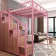 thumbnail image 3 of Marco de cama de Metal para estudiantes, cama tipo Loft para adultos, litera para uso en Hotel, dormitorio plano pequeño y sencillo, cama que ahorra espacio debajo de la mesa, 3 of 4