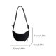 thumbnail image 4 of Bolso Hobo Bandolera para Mujer Con Bolsillo Interior Croissant Sólido Cuero PU, 4 of 9