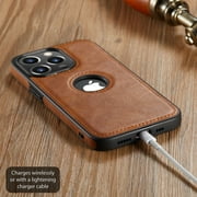 Casus Logo View Classic Slim Leather Case for Apple iPhone 14 Pro Max - Brown