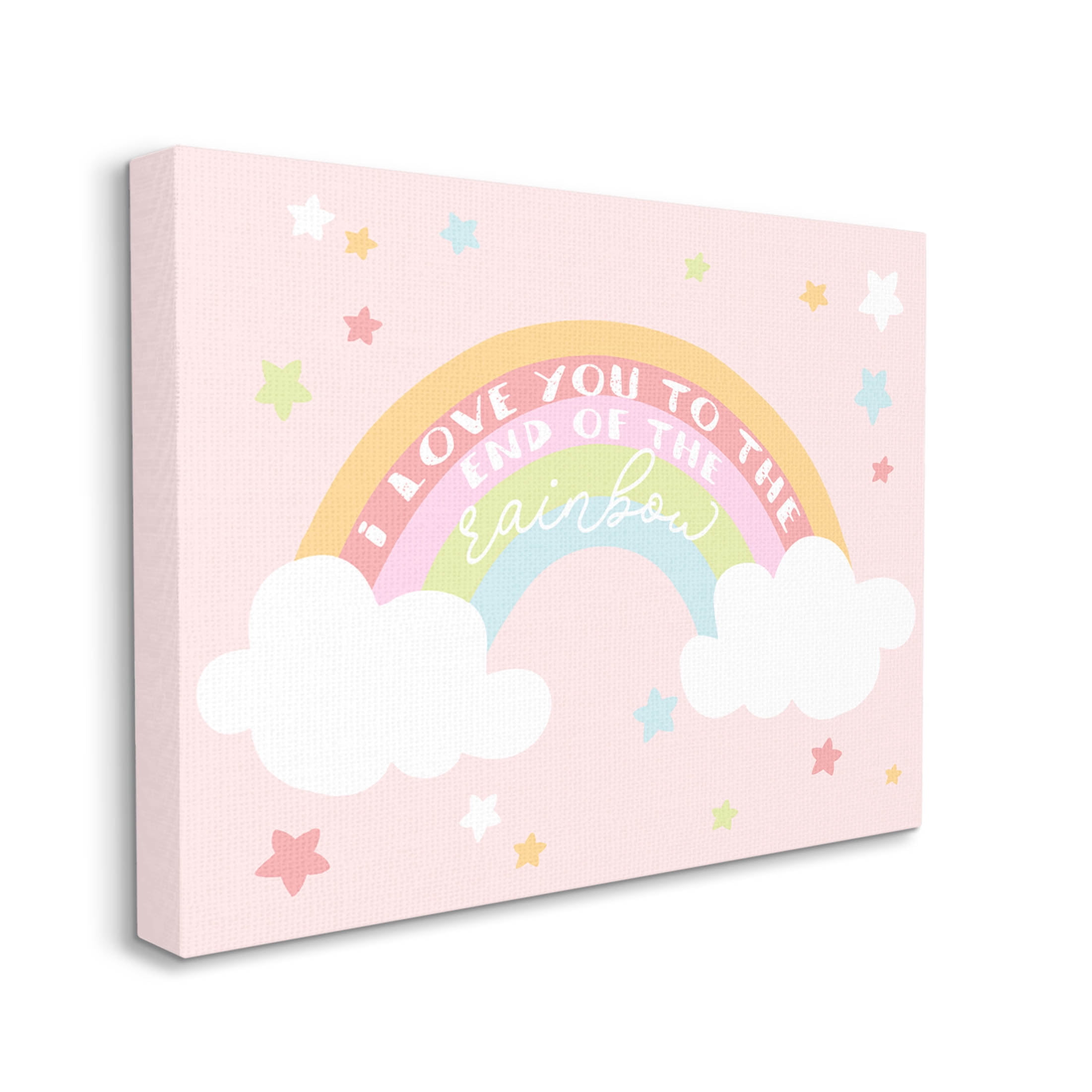 Stupell Industries Love You End Of Rainbow Phrase Graphic Art Gallery Wrapped Canvas Print Wall Art, Design by Lil' Rue