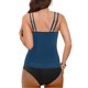 thumbnail image 2 of Conjunto de Bikini de Cintura Alta para Mujeres sin Mangas Sólido, Empujable Acolchado Traje de Baño de Corte Alto Ropa de Playa de Verano, 2 of 6