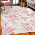 thumbnail image 3 of Botanical Decorative Rug, Vintage Floral Pattern Victorian Classic Royal Inspired Plants Modern Art, Quality Carpet for Bedroom Dorm and Living Room, 6 Sizes, Dried Rose, by Ambesonne, 3 of 4