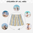 thumbnail image 6 of Yellow Blue Stripes with Flowers Swim Trunks Board Shorts Beach Pants Bathing Bottoms L, 6 of 8