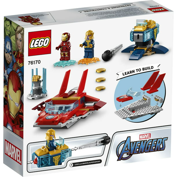 Diskret restaurant Mig selv LEGO Marvel Avengers Iron Man vs. Thanos 76170 Fun Collectible Superhero  Building Toy (103 Pieces) - Walmart.com