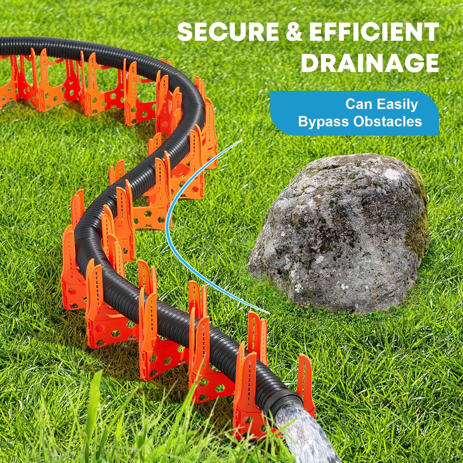 Kohree RV Sewer Hose Support,Heavy-Duty with Height Adjustable for Campers,Orange - 15-Foot