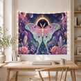 thumbnail image 5 of Floral Garden Luna with Moth Translucent Wings Shades, Mystical Fantasy for Space Lovers, Galaxy Room Decor, Mother'S Day Gift, Tapestry Wall Hanging for Bedroom and Dorm, 5 of 7