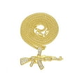 thumbnail image 1 of Fiudx Collar con Colgante de Aleación y Diamantes de Imitación Helados con Cadena de Oro Cubano Estilo Hip Hop de Miami., 1 of 5