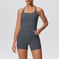 thumbnail image 5 of Workout Sets for Women Spaghetti Strap Racerback Tank Tops and High Waist Shorts 2 Piece Gym Yoga Running Sets Tracksuit, 5 of 6