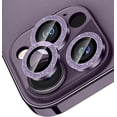 thumbnail image 1 of for iPhone 14 Pro & iPhone 14 Pro Max Camera Lens Protector,Ultra Clear [Case Friendly] [Aluminum Edge] 9H Hardness Camera Ring Cover with Easy Installation Tray [3Pcs in 1 Set] -Glitter Purple, 1 of 5
