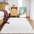 thumbnail image 1 of LAICAIW White Fur Rug 4x6 Rug Faux Sheepskin Rug Washable Fuzzy Shag Area Rug Fluffy White Sheepskin Rug Shaggy Rug for Living Room Bedroom Plush Rug, Rectangle, 1 of 7