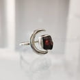 thumbnail image 5 of Garnet Ring, Rough Garnet Ring, January Birthstone, Crescent Moon Adjustable Ring, 925 Sterling Silver, Womens Ring, Christmas, Thanksgiving, Handmade, Statement Jewelry, Rough Gemstone Jewelry, 5 of 6
