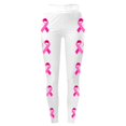 thumbnail image 5 of Arlun Cancer Awareness Leggings for Women Pink Ribbon Graphic Printed Leggings High Waisted Tight Yoga Pants Casual Stretchy Athletic Tights White5 XL, 5 of 5