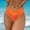 Orange, variant on Dihao Bikini Pants for Women Women's V Cut High Waisted Bikini Bottom Ribbed High Cut Cheeky Swimsuit Bathing Suit Bottoms Swim Pants Shorts Bottom Swimsuit Swimwear Bathing