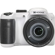 PIXPRO Astro Zoom AZ255 16MP Full HD Digital Camera, White, Bundle with Shoulder Bag and 32GB Memory Card + Card Reader