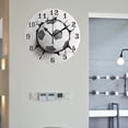 thumbnail image 3 of Injueey Reloj de pared acrílico con estampado de pelota de fútbol, deportivo, fácil de leer, silencioso Decoración del hogar, 3 of 6
