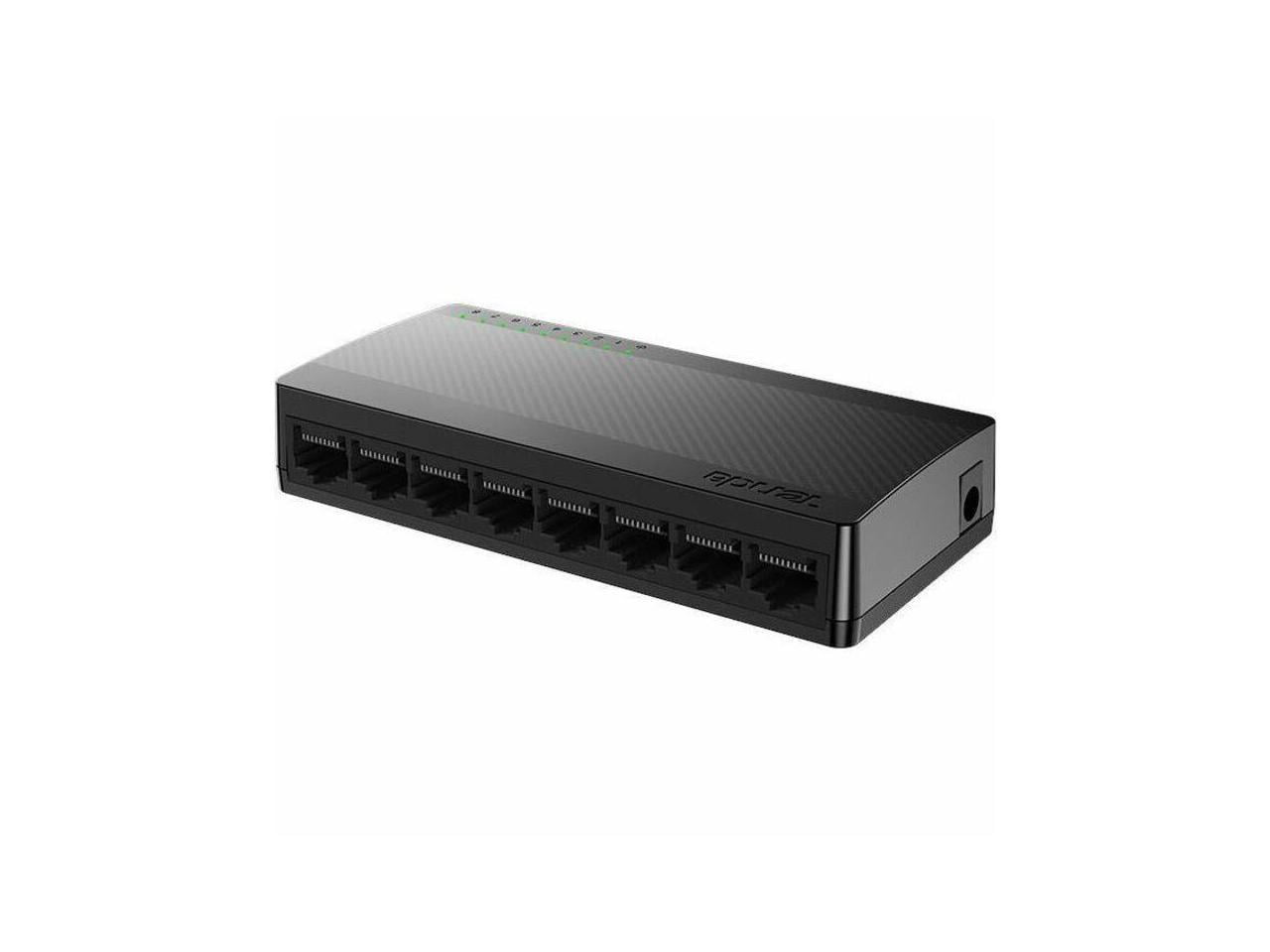 Tenda 8-Port Gigabit Ethernet Switch - 8 Ports - Gigabit Ethernet - 10/100/1000Base-T - 2 Layer Supported - Twisted Pair - Wall Mountable, Desktop