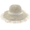 thumbnail image 3 of Women Wide Brim Straw Hat Travel Foldable Summer Beach Sun Hat UPF50+, 3 of 3