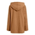 thumbnail image 5 of felwors Women's Sherpa Hooded Jacket - Fuzzy Fleece Zip Up Coat with Pockets, Casual Warm Outerwear for Winter Orange, L, 5 of 8