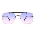 thumbnail image 2 of Retro Rimless Rectangle Bevel Lens Luxury Sunglasses Gold Purple Pink, 2 of 4
