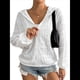 thumbnail image 2 of Chaqueta Ligera con Capucha y Cremallera para Mujer, Informal, de Otoño, de Larga, Color Liso, para Exteriores XXL, 2 of 9