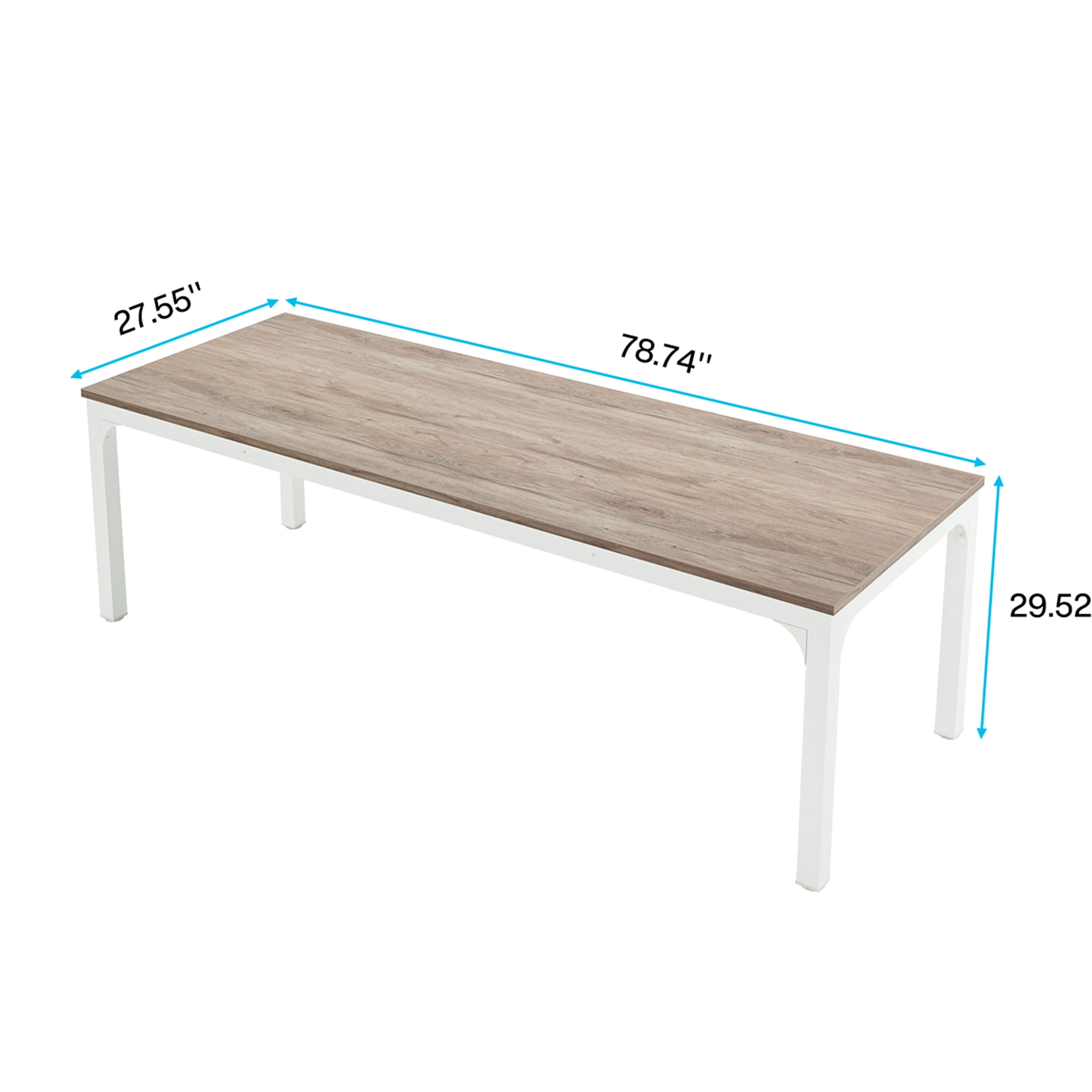 MAYEERTY 78.7" Extra Long Industrial Double Workstation Desk, 2-Person Home Office Desk with Heavy-Duty Metal Frame, 200lbs Capacity MDF Tabletop