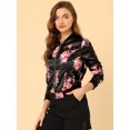 thumbnail image 4 of Dde San Patricio ChaqueDe Bombardero Floral LigeCon CremalleY Cuello Alto PaMujer Negro roM, 4 of 6