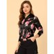 thumbnail image 4 of Dde San Patricio ChaqueDe Bombardero Floral LigeCon CremalleY Cuello Alto PaMujer Negro roM, 4 of 6