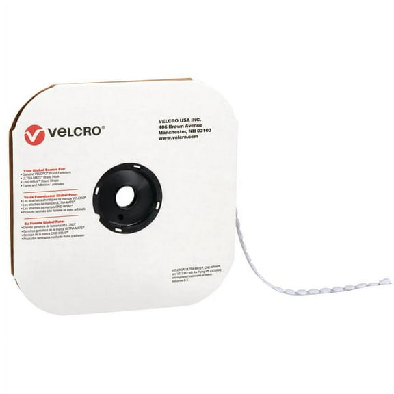 VELCRO® Brand Loop, 1/2" White Dots, Roll Of 1,440