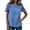 Blue, variant on Womens Cold Shoulder Ruffle Blouse - Lightweight Cotton Blend Casual Top with Ruffled Sleeves, Black,Size M