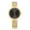 Gold with Black Dial, variant on Women’s Rose Gold Bangle Watch with Black Round Dial Elegant Quartz Bracelet Watch