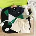 thumbnail image 2 of MuXiKeJi Clothes Dinosaur Embroidery Color Block Two Piece Set for Baby Boys Summer Casual Short Sleeve Tee and Shorts Outfit, 2 of 6
