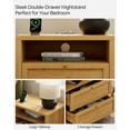 thumbnail image 4 of EYYTHUNG Modern Nightstand with 2 Drawers Wooden End Table with Charging Station Farmhouse Night Stand Bedside Side Table with Storage Open Shelf, Natural Oak, 4 of 8