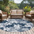 thumbnail image 4 of Round Area Rugs Collection 6 Ft, Blue White Flowers Non-Slip Residential Carpet, Country Vintage Botanical Floral Indoor Crawling Mats Runner Rugs for Living Room/Dining Room/Bedroom, 4 of 8