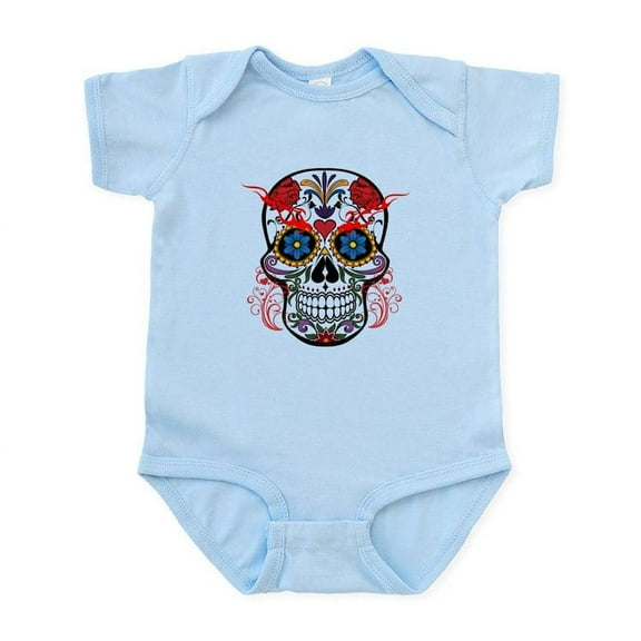CafePress - Sugar Skull Body Suit - Baby Light Bodysuit, Size Newborn - 24 Months