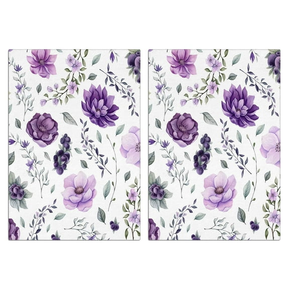 Flowers and Plants Kitchen Towels Set Of 2, Absorbent and Soft Dish Towels for Farmhouse Decor, Country Kitchen.