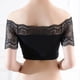 thumbnail image 2 of Sexy Mujeres Niñas Sin Costuras Smocked Crop Tank Top Fuera Del Hombro Envuelto Sin Tirantes Bra Tops1pcs-negro, 2 of 5