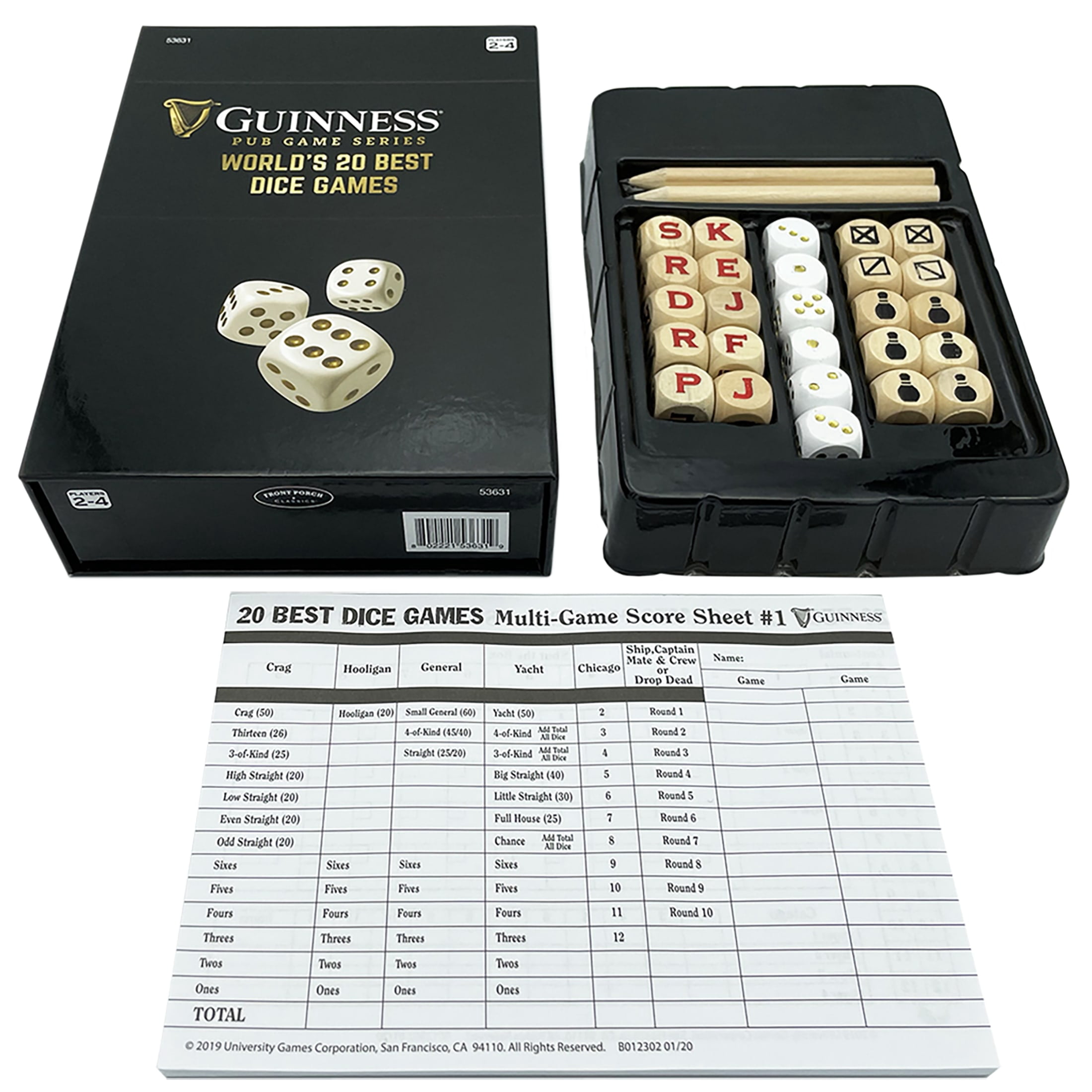 Front Porch Classics, Guinness Pub Games Series World's 20 Best Dice Games, Traditional Pub Dice Game Officially Licensed by The Makers of Guinness Stout Beer