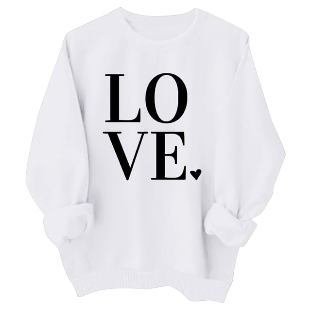 TechWave T-Shirts de la Saint-Valentin pour Filles et Enfants Cœur Mignon Graphique Chandails en Molleton de la Saint-Valentin Manches Longues Col Rond Hauts de Vacances Chandail à Capuchon Primitifs pour Garçons Pull pour Filles Sweat à Capuche 5t Hiver