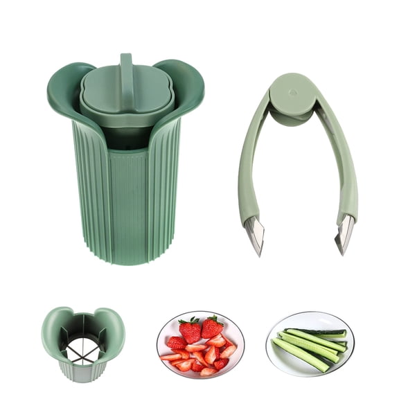 Cucumber and Strawberry Slicer Set, Grape and Tomato Cutter for Kids, Fruit and Vegetable Slicer for Salad and Cake Decoration