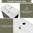 thumbnail image 5 of 21.8" Bathroom Vanity with Sink Combo, Wall Mounted Floating Bathroom Cabinet with 1 Soft-Close Drawer, Toilet Paper Holder and Adjustable Shelf, Black, 5 of 9
