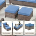 thumbnail image 3 of Gymojoy 4-Piece Wicker Outdoor Rocking Chairs with Ottomans, Rattan Swivel Rocker Patio Chairs for Backyard Deck Porch & Garden, Navy, 3 of 12
