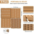 thumbnail image 6 of Plastic Interlocking Deck Tiles, 9 Pack Balcony Flooring, 12"x12" Waterproof Outdoor Flooring All Weather Use, Patio Floor Decking Tiles for Porch Poolside Backyard Concrete, Dark Khaki, 6 of 14