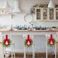 thumbnail image 4 of Christmas Mini Cabinet Wreath, 10" Norfolk Pine Wreath with Bow Red Berry for Chair, Artificial Small Kitchen Wreath for Window Front Door Farmhouse Wall Pillars Xmas Decor 1Pc,Red Bow, 4 of 4