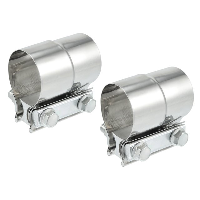 2 Piezas Escape Tubo Manguito Conector Abrazadera 2" Reemplazo Universal Unique Bargains abrazaderas de escape automotriz