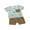 Khaki, variant on Infant Baby Boy Summer Set Round Neck Short Sleeve Coconut Tree Print Tops Elastic Waist Shorts Toddler 2 Piece Outfits