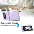 thumbnail image 6 of SaniMore for Samsung Galaxy Z Flip 4 Buisness Case, Zipper Purse [Card Holders] Magnetic Clasp Flip Kickstand Wrist/Crossbody Lanyard PU Leather Wear-resistant Full Protective Wallet Shell, Purple, 6 of 8