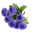 thumbnail image 4 of Ramo de Flores de Rosas Artificiales Decoración de Rosas Azul, 4 of 9