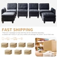 thumbnail image 6 of Mxfurhawa Modular Couches and Sectional Sofas, 6 Seat Oversized Sofa for Living Room, U Shaped Sectional Couch, Black, 6 of 6